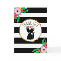 Boho Stripes Skunk Babydusche Vielen Dank