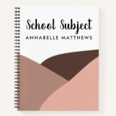 Boho Student School Subject Spiral Notebook Notizblock (Vorderseite)