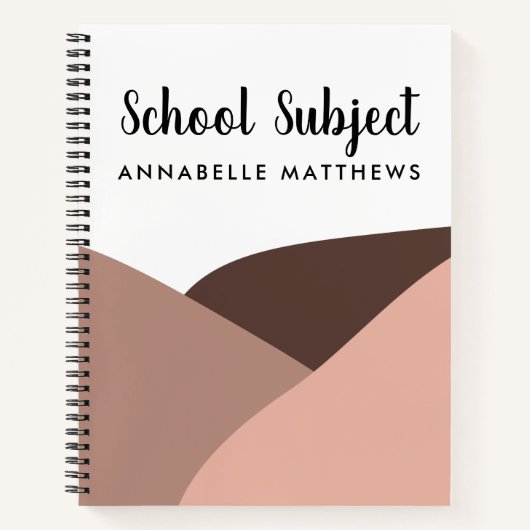Boho Student School Subject Spiral Notebook Notizblock (Vorderseite)