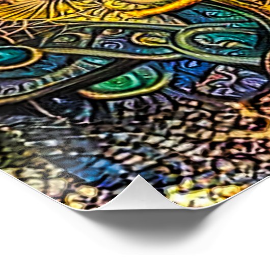 Boho Style Abstrakt Art Poster (Ecke)