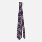 Boho Style Abstrakt Lila Neck Tie Krawatte (Vorderseite)