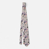 Boho Style Abstrakt Lila Neck Tie Krawatte (Rückseite)