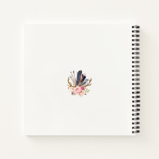 Boho Style anpassbare Rezepte SpiralNotebook Notizblock (Rückseite)