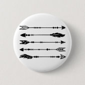 Boho Style Arrows Black & White Button (Vorderseite)