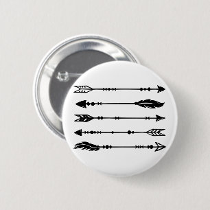 Boho Style Arrows Black & White Button