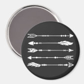 Boho Style Arrows in White Magnet (Vorderseite/Rückseite)