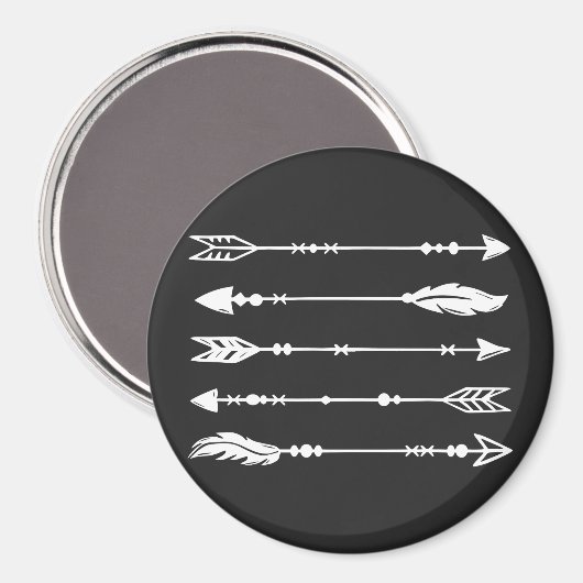 Boho Style Arrows in White Magnet (Vorderseite/Rückseite)