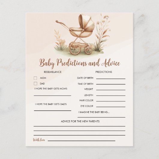 Boho Style Baby stroller neutral baby shower (Vorderseite)