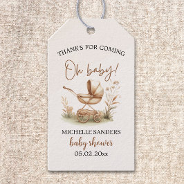 Boho Style Baby stroller neutral baby shower Geschenkanhänger