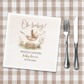 Boho Style Baby stroller neutral baby shower Serviette