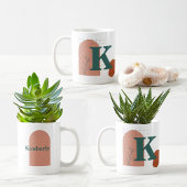 Boho Style Benutzerdefiniertes Monogramm und Name Kaffeetasse