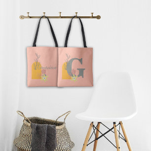 Boho Style Benutzerdefiniertes Monogramm und Name Tasche