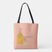 Boho Style Benutzerdefiniertes Monogramm und Name Tasche (Rückseite)