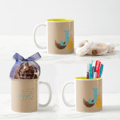 Boho Style Benutzerdefiniertes Monogramm und Name Zweifarbige Tasse