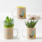 Boho Style Benutzerdefiniertes Monogramm und Name Zweifarbige Tasse