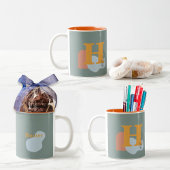 Boho Style Benutzerdefiniertes Monogramm und Name Zweifarbige Tasse