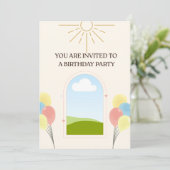 Boho Style Birthday Invitation card Einladung (Stehend Vorderseite)