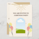 Boho Style Birthday Invitation card Einladung (Vorne/Hinten)