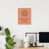 Boho Style Blume Minimalistisch Bloom Motivation Poster (Heimbüro)