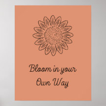 Boho Style Blume Minimalistisch Bloom Motivation