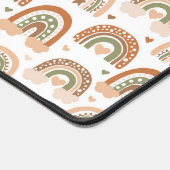 Boho Style Brown Tan Rainbow Herzmuster Schreibtischunterlage (Ecke)