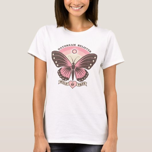 Boho Style Butterfly - Daydream - Wild & Free T-Shirt (Vorderseite)