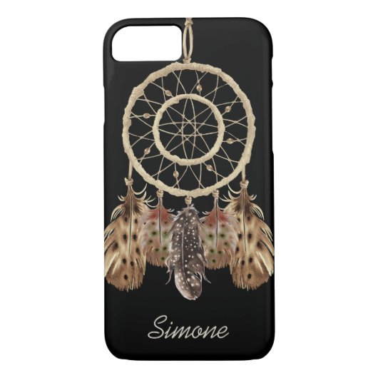 Boho Style Dream Catcher mit Monogram Case-Mate iPhone Hülle (Rückseite)