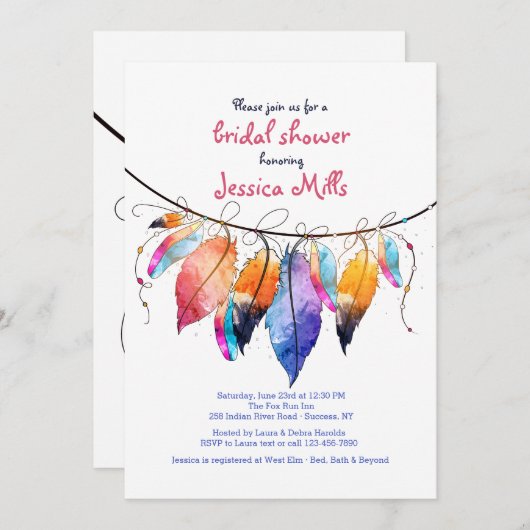 Boho Style Einladung (Vorne/Hinten)