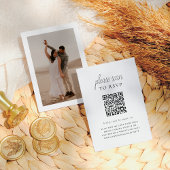 Boho Style & Elegant QR Code Foto Wedding RSVP Begleitkarte