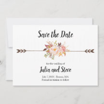 Boho Style Elegante Blume Wasserfarben Hochzeit