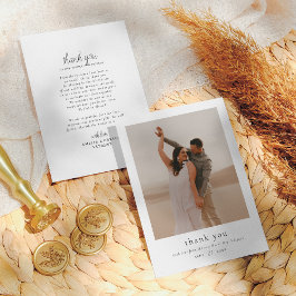 Boho Style & Elegantes Einfaches Foto Hochzeit Dankeskarte