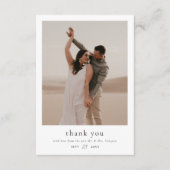 Boho Style & Elegantes Einfaches Foto Hochzeit Dankeskarte (Vorderseite)