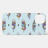 Boho Style Feather Hand Drawn Case-Mate iPhone Hülle (Rückseite (Horizontal))
