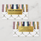 Boho Style | Feather Moderne Abstrakte Muster Visitenkarte (Vorne/Hinten)