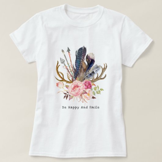 Boho Style Feminine Design anpassbarer T - Shirt (Design vorne)