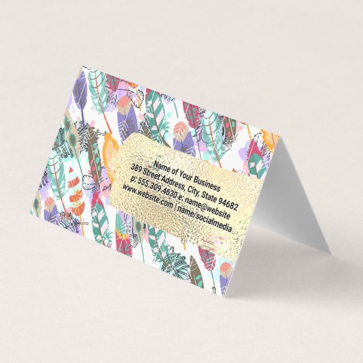 Boho Style | Gold gebürstet | Salon Tools Visitenkarten (Rückseite)