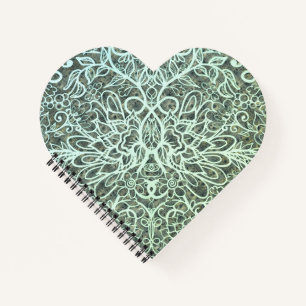 Boho Style Grunge Ombre Floral Art Notizblock