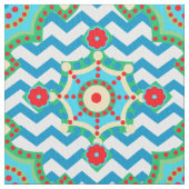 Boho Style | Karnevalsfarben Zickzack Stoff (Nahaufnahme)