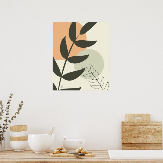 Boho Style Leaf Abstract Poster (Küche)