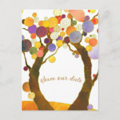 Boho Style Liebe Trees Wedding Save the Date Ankündigungspostkarte (Vorderseite)