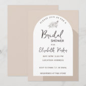 Boho Style Minimalistisch Brown Color Brautparty Einladung (Vorne/Hinten)