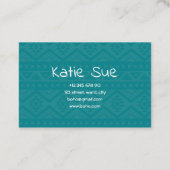 Boho Style Native Blue Pattern Ethnic Monogram Visitenkarte (Rückseite)