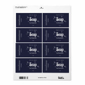Boho Style Navy Blue Soap Labels (Vorne)