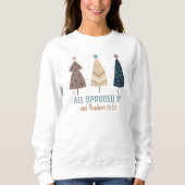 Boho Style Neutral Color Weihnachtsbaumen Sweatshirt (Vorderseite)