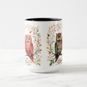 Boho Style Owl Couple Tasse (Zentrum)