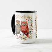 Boho Style Owl Couple Tasse (Vorderseite Links)