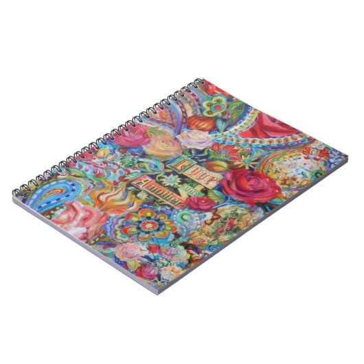 Boho Style Paisley Liebe Notebook Notizblock (Linke Seite)