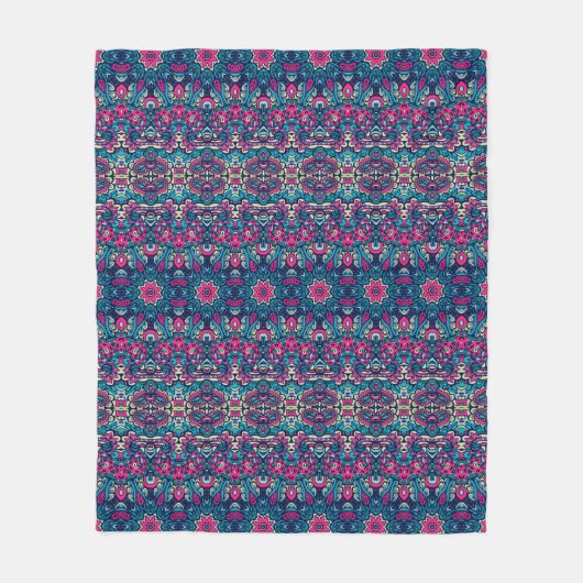 Boho Style Pink Fleece Blanket (Vorderseite)