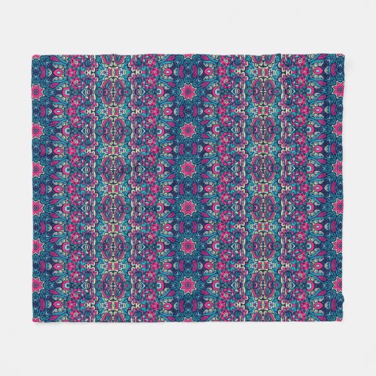 Boho Style Pink Fleece Blanket (Vorderseite (Horizontal))