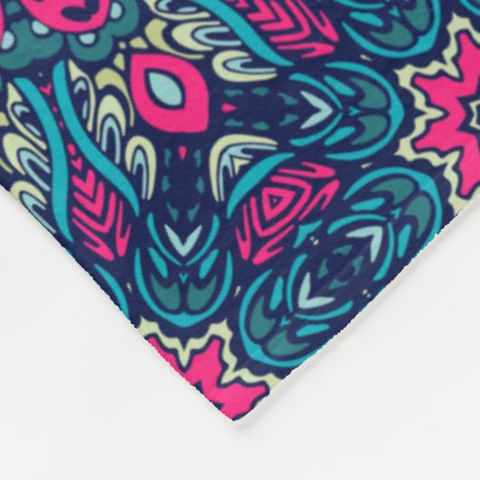 Boho Style Pink Fleece Blanket (Ecke)